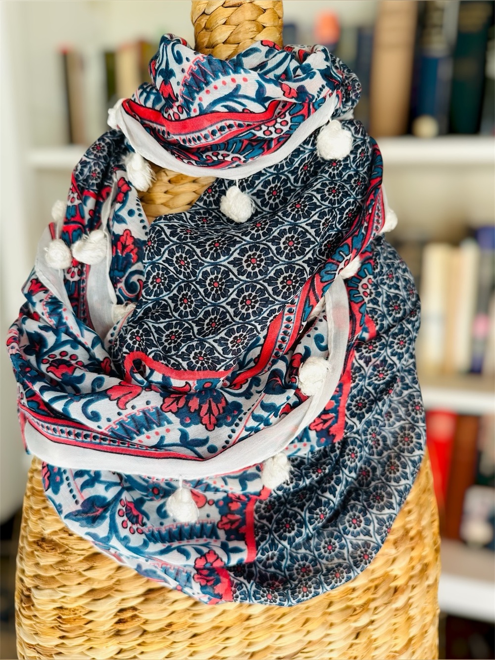 LOFT Infinity Scarf with Fuzzy Balls
